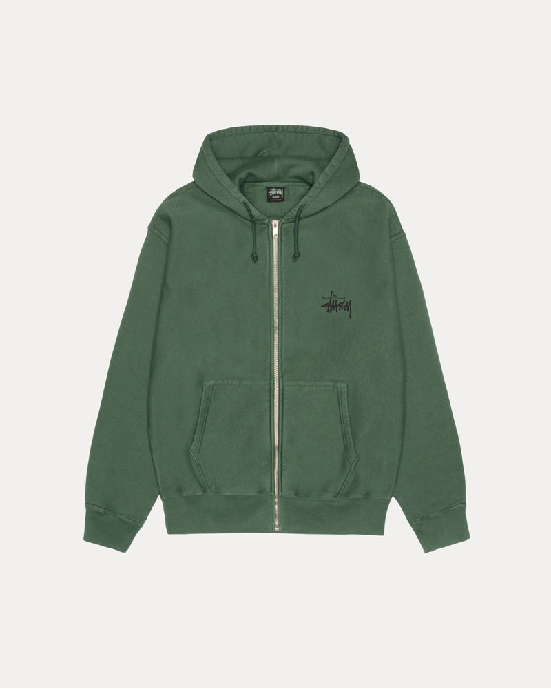 BASIC STÜSSY ZIP HOODIE PIGMENT DYED